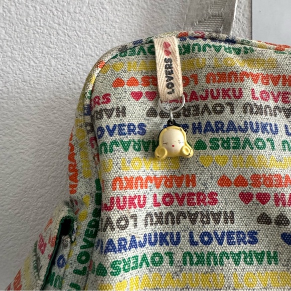 Harajuku Lovers Rainbow Logo Spellout Duffle Tote Bag Cotton Colorful - Picture 4 of 14